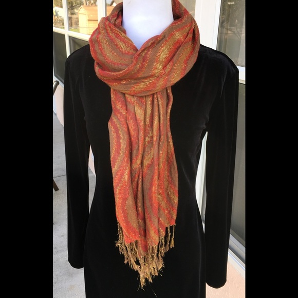 J. Crew Accessories - ♥️NEW! Burgundy & Gold Pashmina Scarf